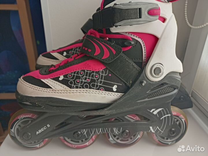 Детские раздвижные роликовые коньки 29-33 + защита