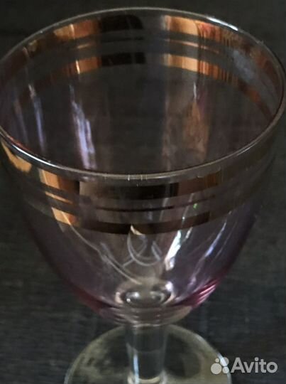 Бокал розовое стекло СССР