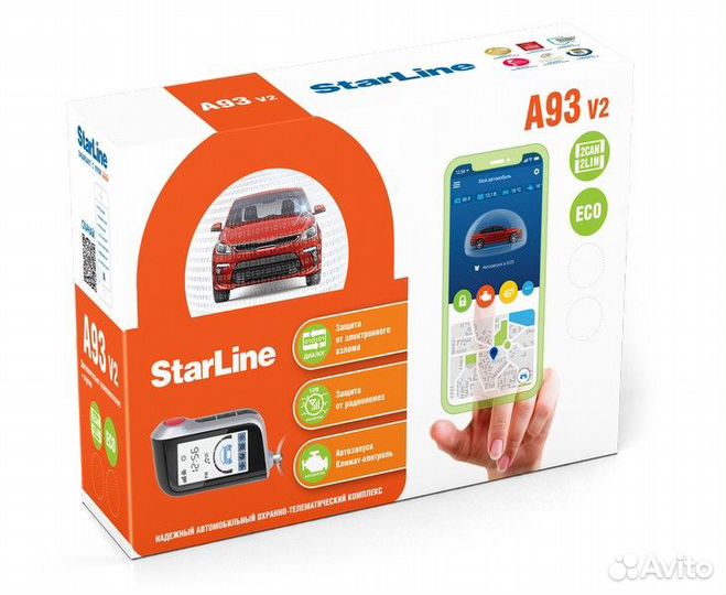 Сигнализация StarLine A93 V2 2CAN+2LIN Eco