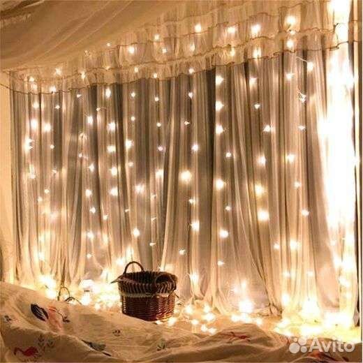 Гирлянда штора 3х2 новая