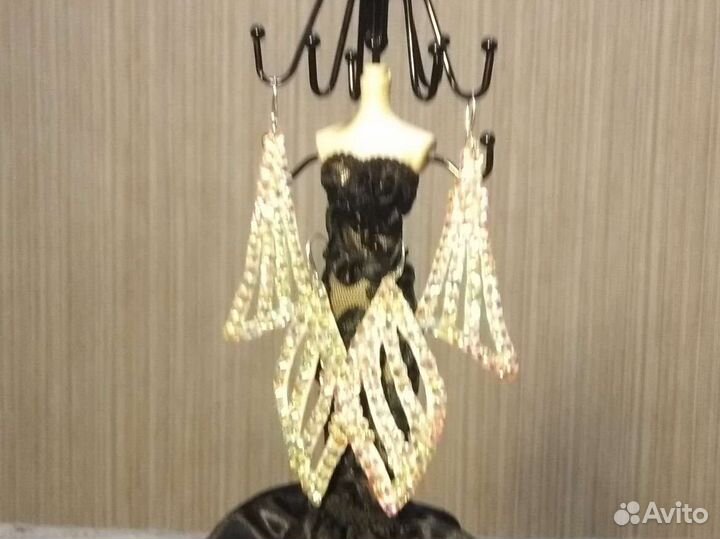 Серьги ручной работы из стеклянных страз AB