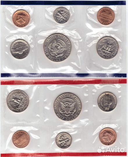 Годовой набор монет США 1988 год (5 монет + жетон
