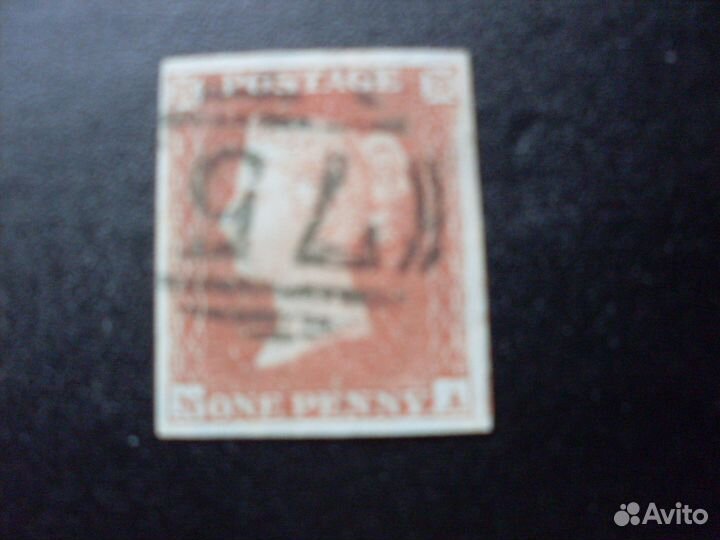 Чёрный и красный пенни 1840 г. Англия