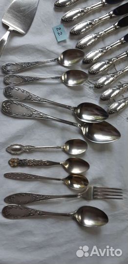 Мельхиор, пламя, ножи, лопатки, ложки