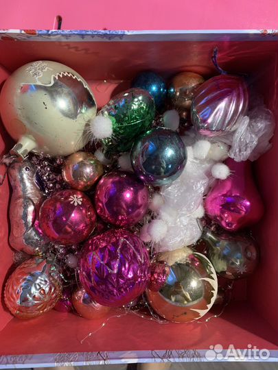 Елочные игрушки СССР стекло