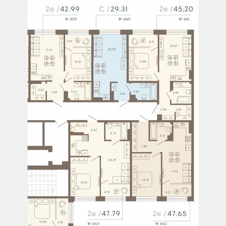 Апартаменты-студия, 29,7 м², 3/8 эт.