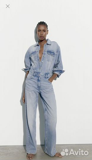 L, Новый джинсовый комбинезон Zara