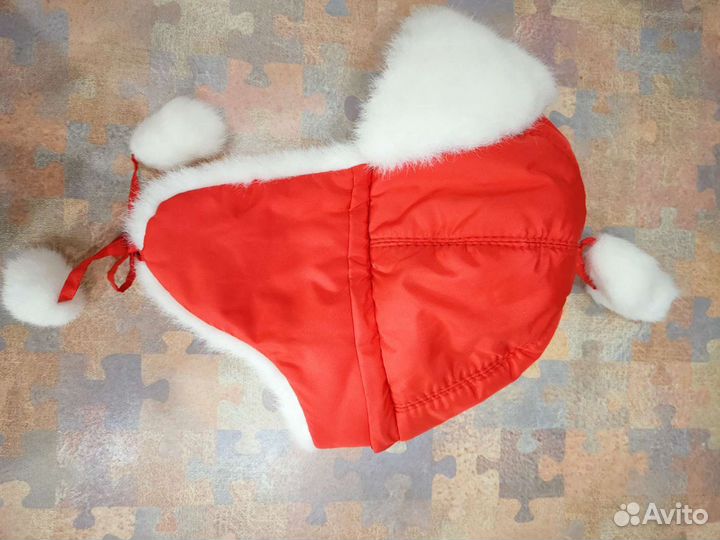 Шапка зимняя детская красная