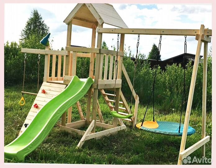 Детская игровая деревянная площадка