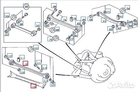 Рычаги задние Mercedes-Benz 190 W201 OM601.911