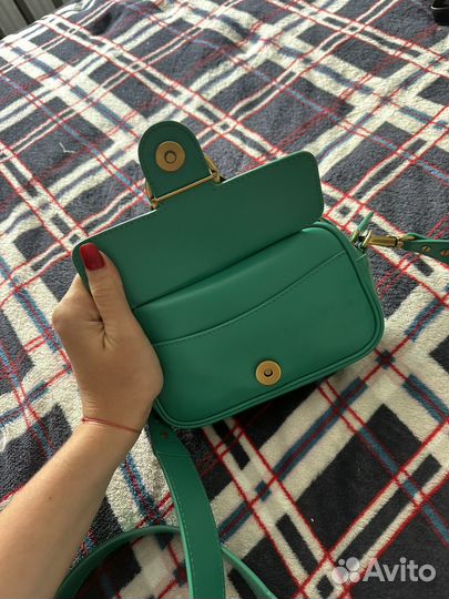 Сумка pinko натуральная кожа бирюзовая