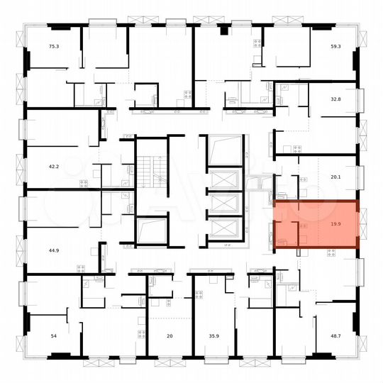 Квартира-студия, 19,9 м², 17/23 эт.