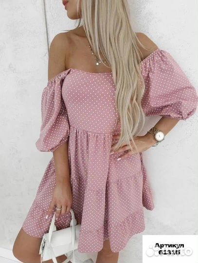 Платье в горох летнее