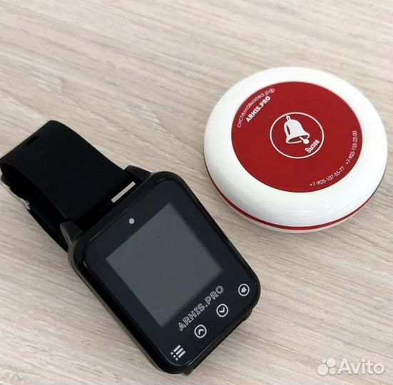 Кнопка вызова официанта и часы пейджер Элит