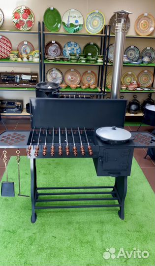 Мангал с печкой под казан