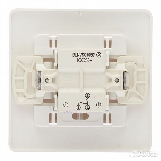 Выключатель Systeme Electric Blanca двухклавишный встраиваемый молочный (blnvs010502)