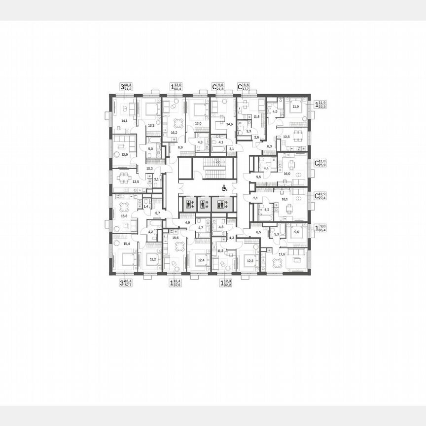Квартира-студия, 26,1 м², 19/25 эт.