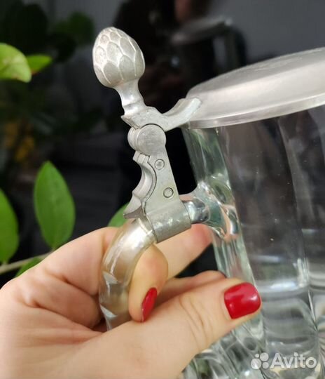 Кружка пивная. Стекло, олово. Германия