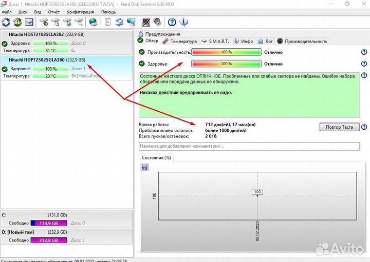 Жесткий диск HDD hitachi 500 Gb и 250 Gb