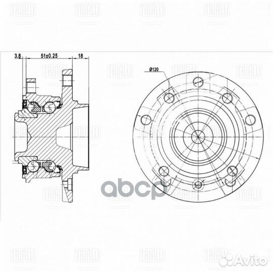 Ступица с подшипником BMW 5 E60/E61/6 E63/E64 0