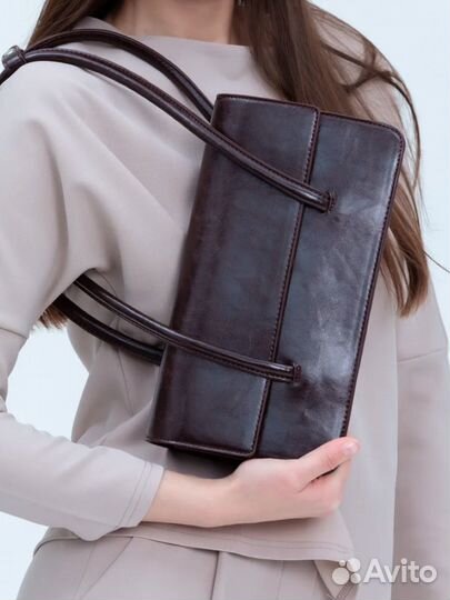 Сумка багет шоколад винтаж