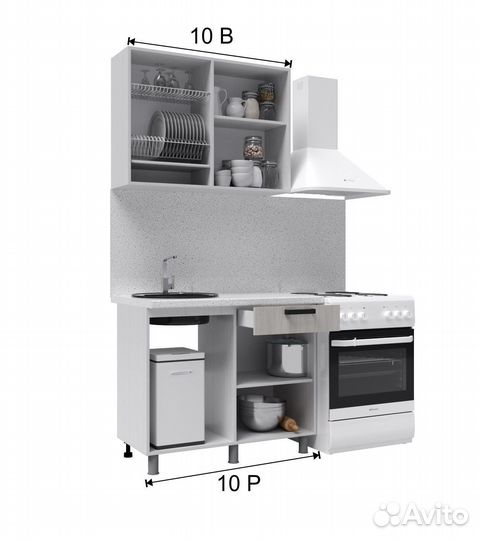 Малогабаритная кухня 1 метр готовое решение