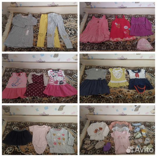 Пакет вещей (20 шт) на девочку 74-92 размера