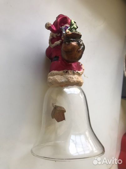 Колокольчик рождественский новогодний стекло