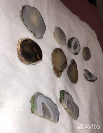Спилы агата и кварц натуральный