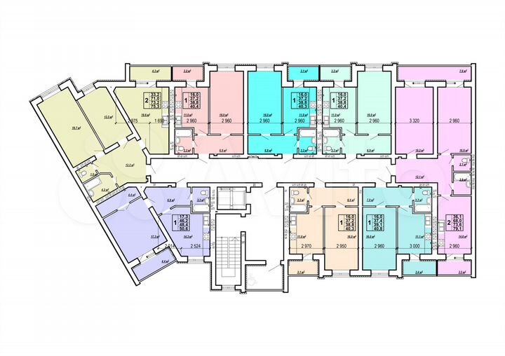 2-к. квартира, 79,1 м², 8/10 эт.