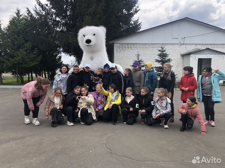 Ростовая кукла Белый мишка поздравление