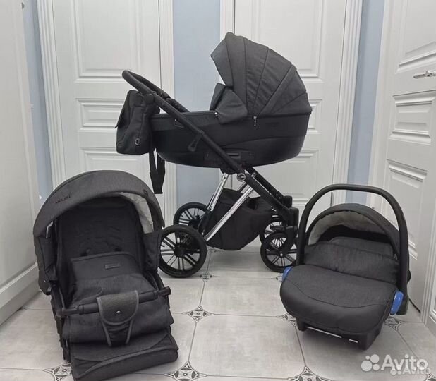 Коляска 3 в 1 Verdi melbu черная как новая