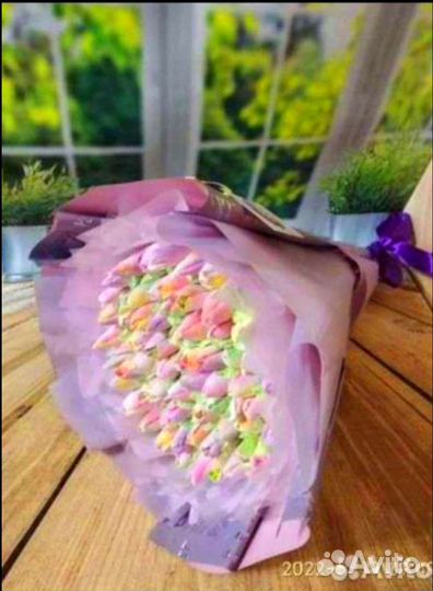 Съедобные букеты из зефира