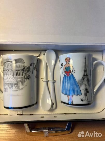 Чайный набор кружки и ложечки