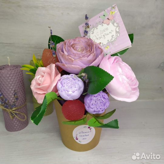 Букет из мыльных роз