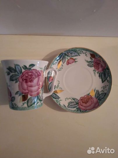 Бокал с блюдцем фарфор лфз