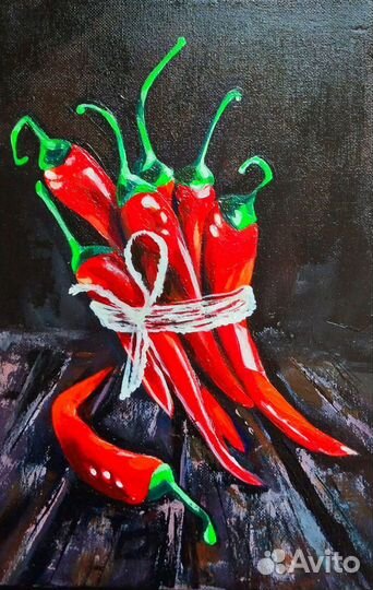 Картина на кухню. Перцы. Интерьерная картина