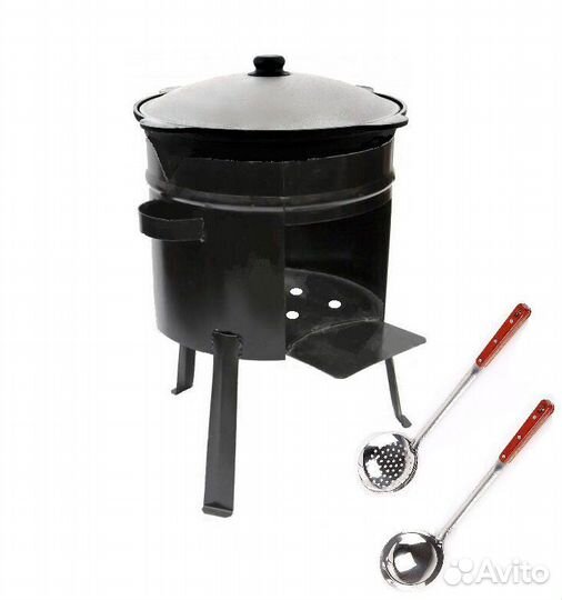 Комплект казан+печь+шумовка+половник
