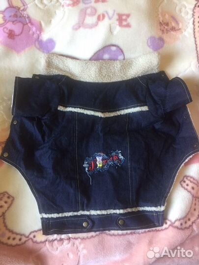 Джинсовый комбинезон утепленный на собачку