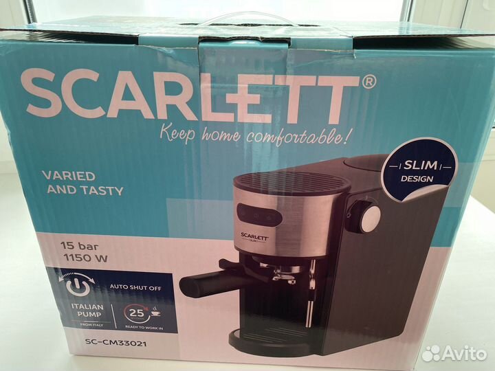 Кофеварка Scarlett рожковая Новая