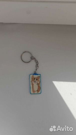 Брелок и значки из глины