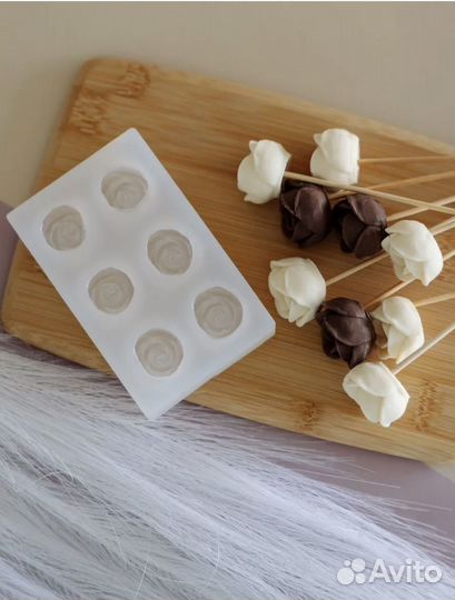 Силиконовый молд форма мини розы для шоколада