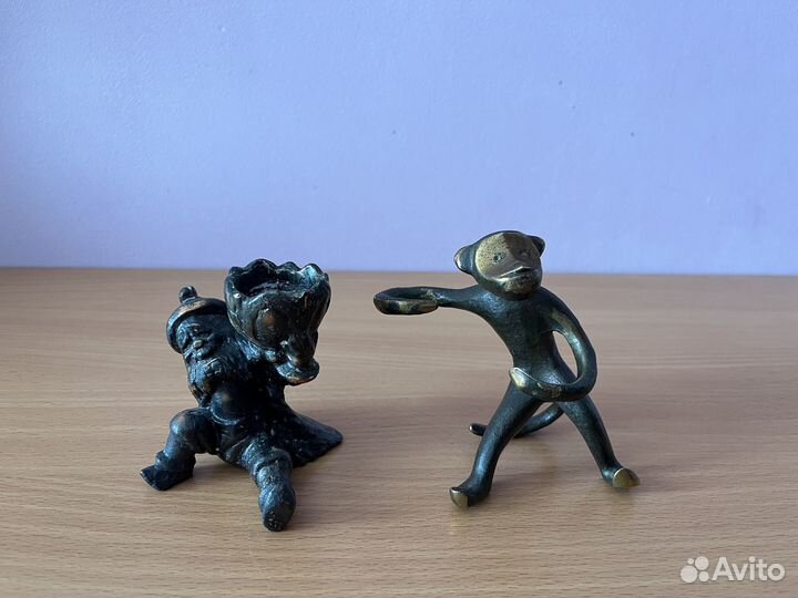 Фигурки, подсвечник из цветных металлов, бронза