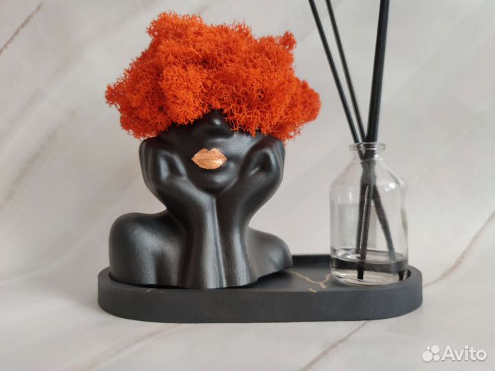 Декоративное кашпо со стабилизированным мхом