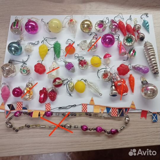 Елочные игрушки СССР для маленькой елки