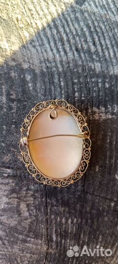 Старинная камея брошь