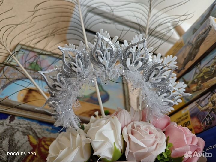 Детский ободок снежинка