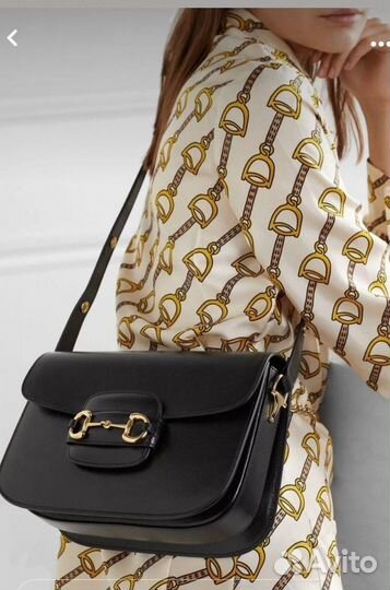 Сумка натуральная кожа Gucci Horsebit женская