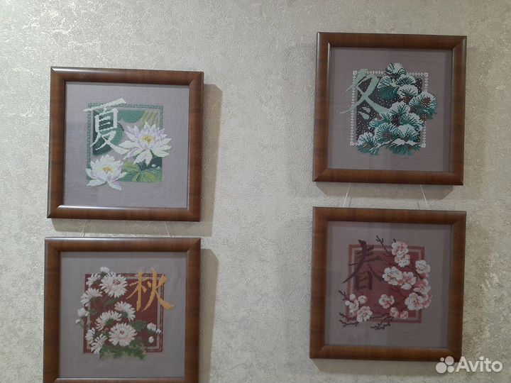 Картина вышитая крестиком, ручная работа