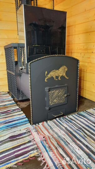 Печь для бани из 530-й трубы с выносной топкой